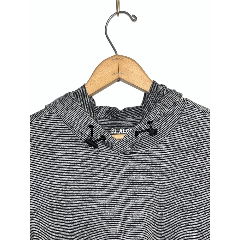 01. Algo Men's Shirt Hooded Gray/Black XL Performance Quick Dry Moisture Wicking